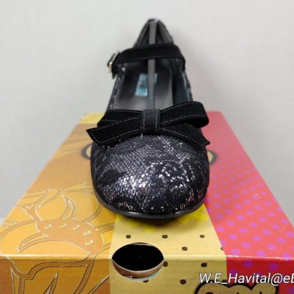 Rachel Shoes® Black & Silver Bella™ Mary Jane - Big Girls Size US 5 - Picture 12 of 16